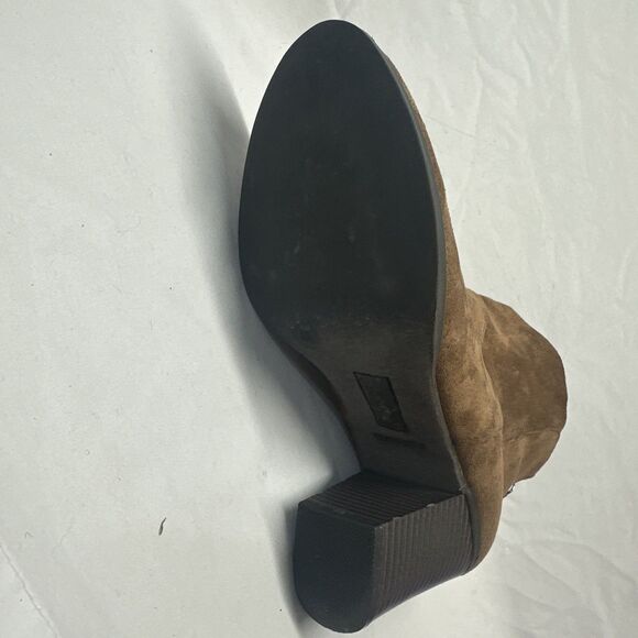 Brash Stacked Healed Suede Ankle Booties Size 8 1/2 - Picture 5 of 16